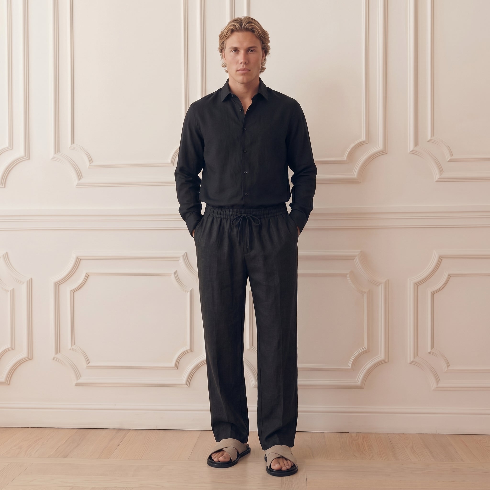 Black Linen Trousers