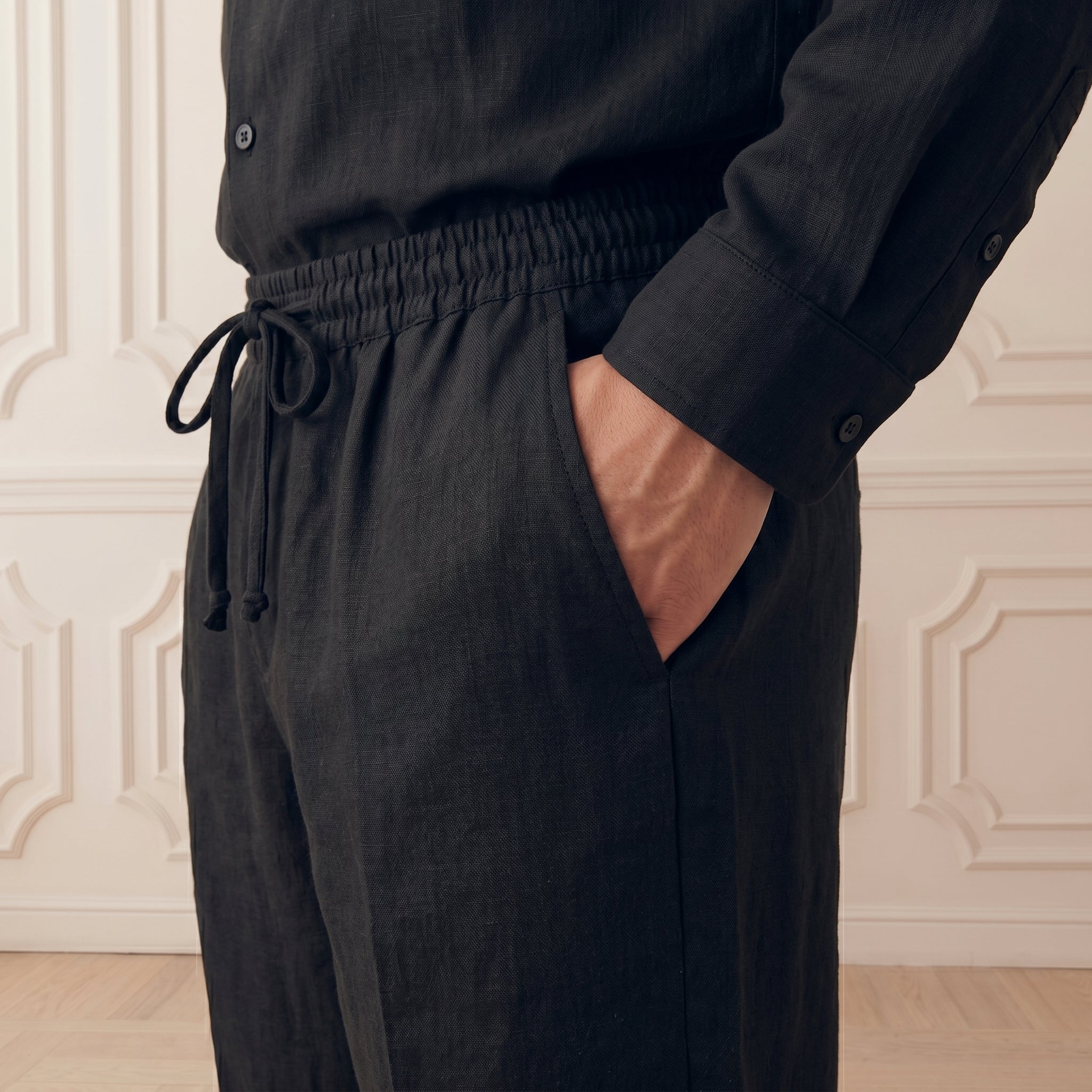 Black Linen Trousers